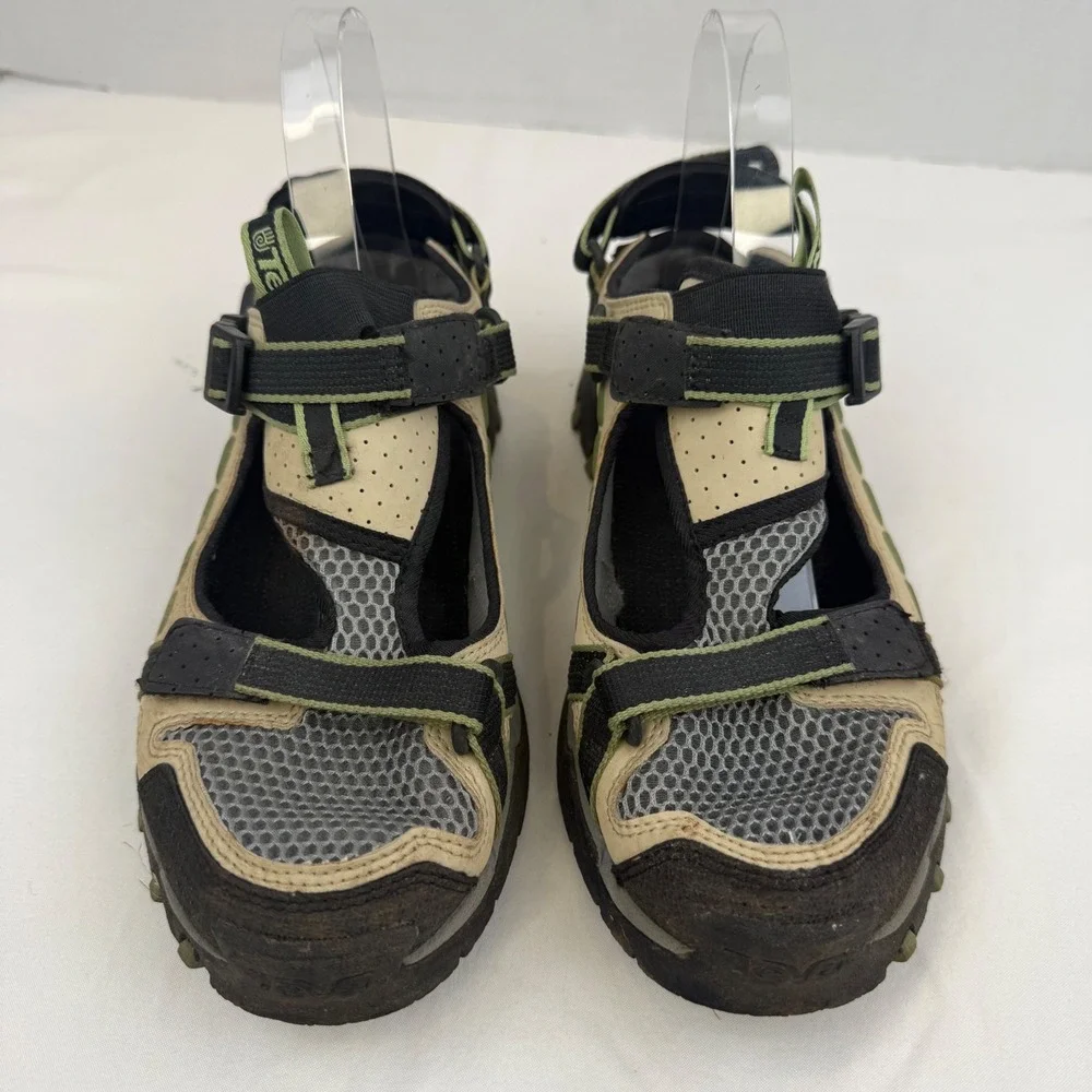 Teva Gamma 6473 Hiking Sandals Mens 8 Tan Black Green Stealth Rubber Sole